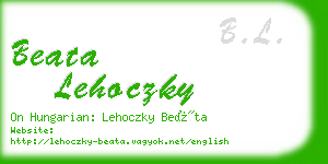 beata lehoczky business card